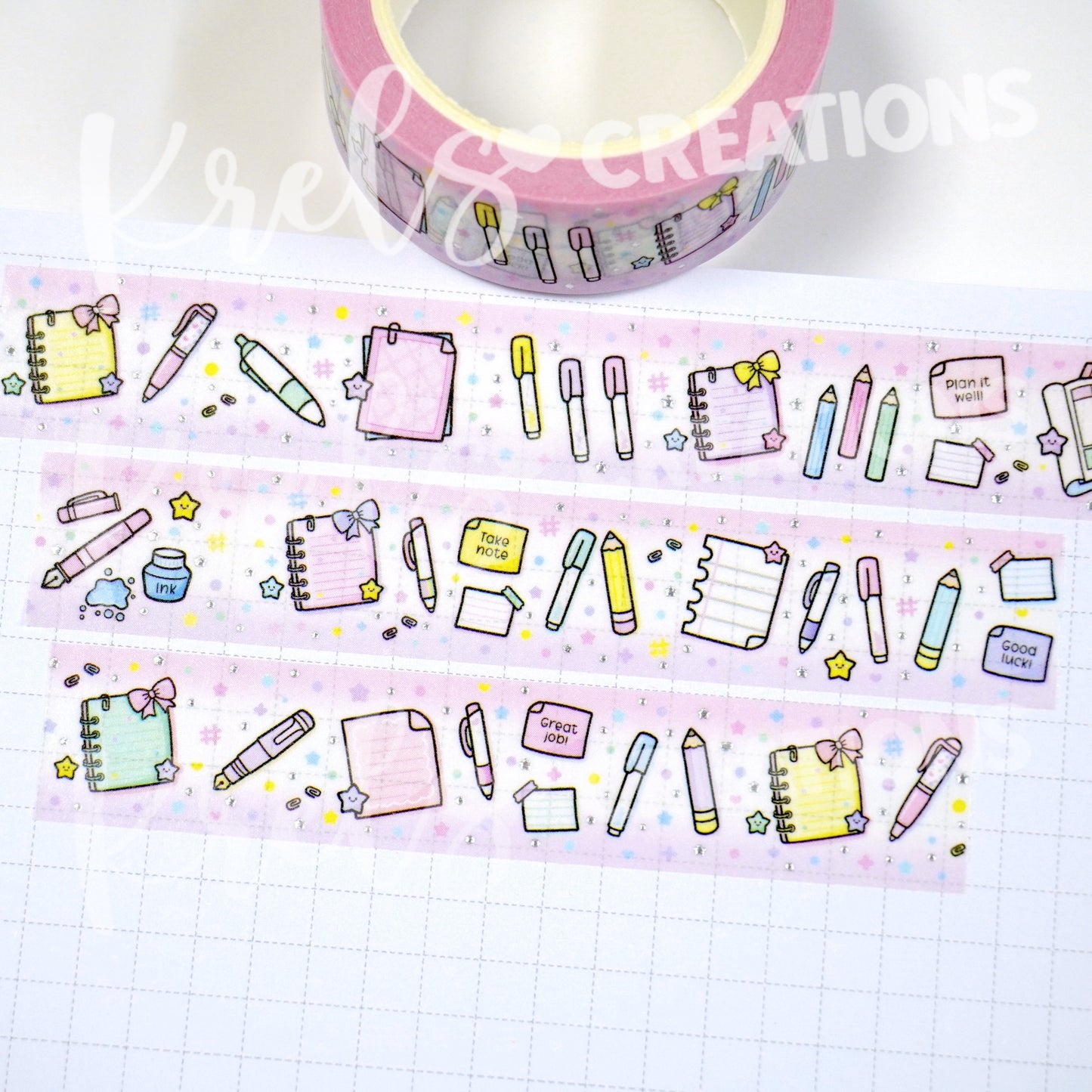 Paper and pen | Silver foil | 15mm washi tape