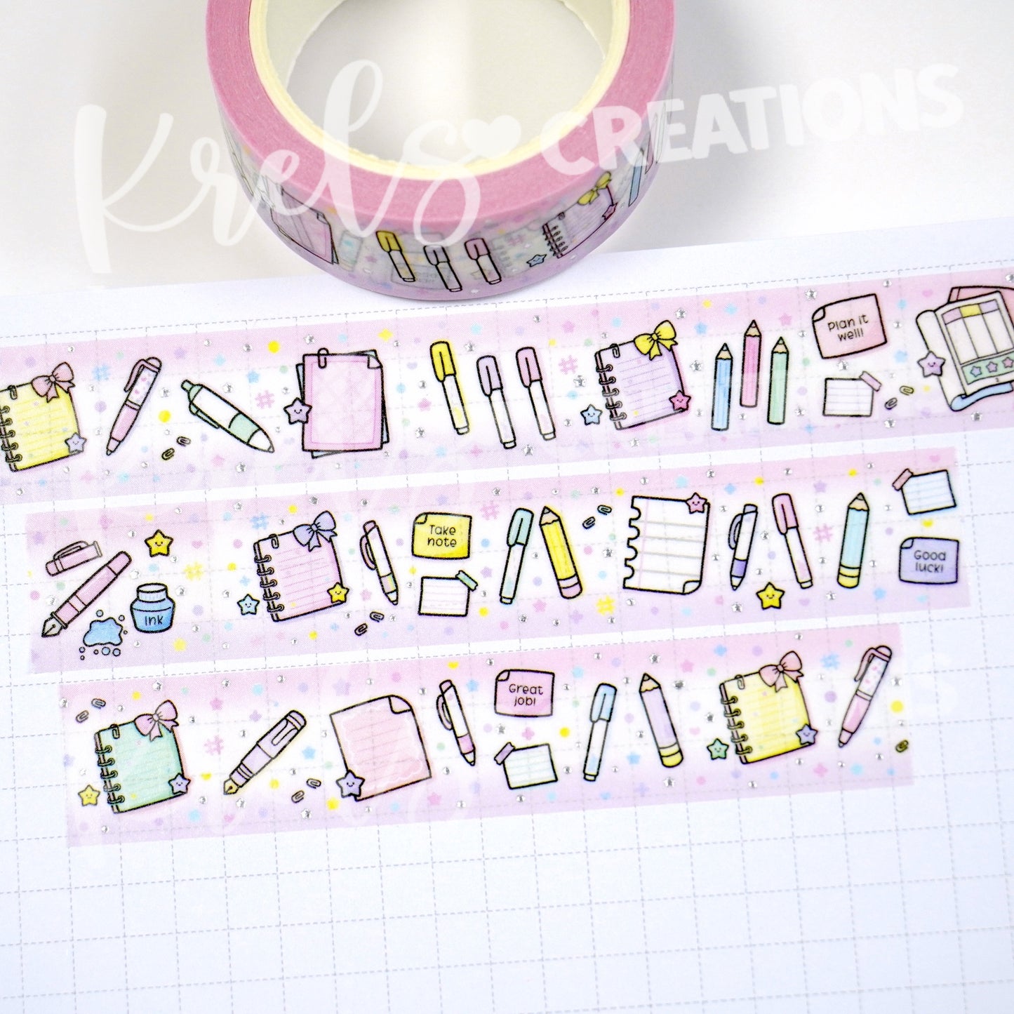 Paper and pen | Silver foil | 15mm washi tape