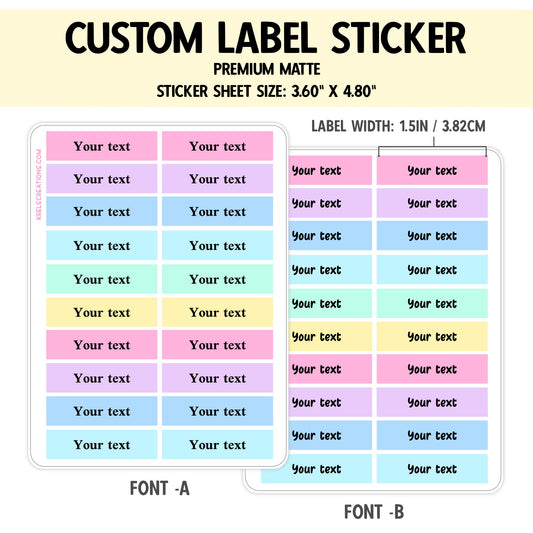 Rainbow Custom -Sticker label width 1.50in