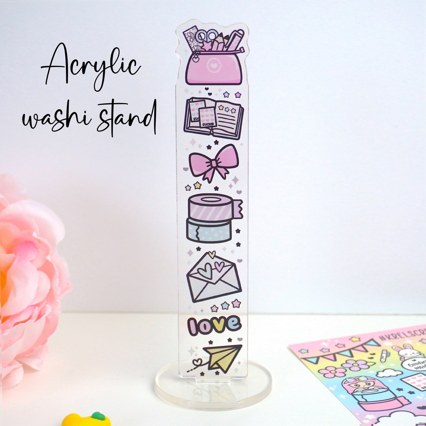Acrylic Washi Stand | Love doodles