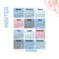 D08 | 2025 Calendar mini sticker (1 inch) | PICK YOUR COLOR