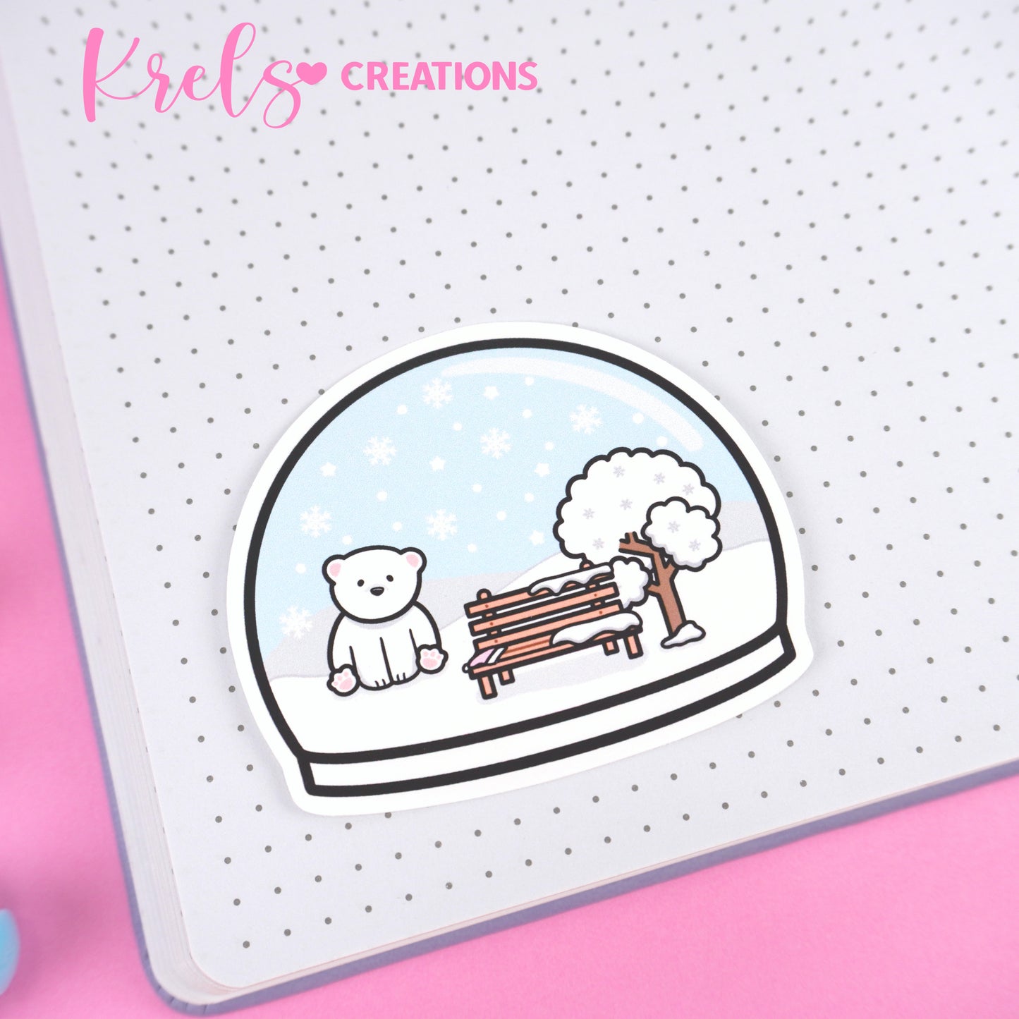 Polar bear snow globe V.1 | Die-cut sticker