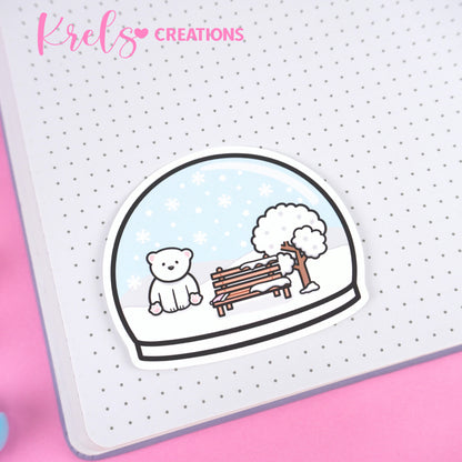 Polar bear snow globe V.1 | Die-cut sticker