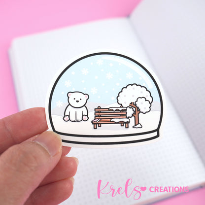 Polar bear snow globe V.1 | Die-cut sticker