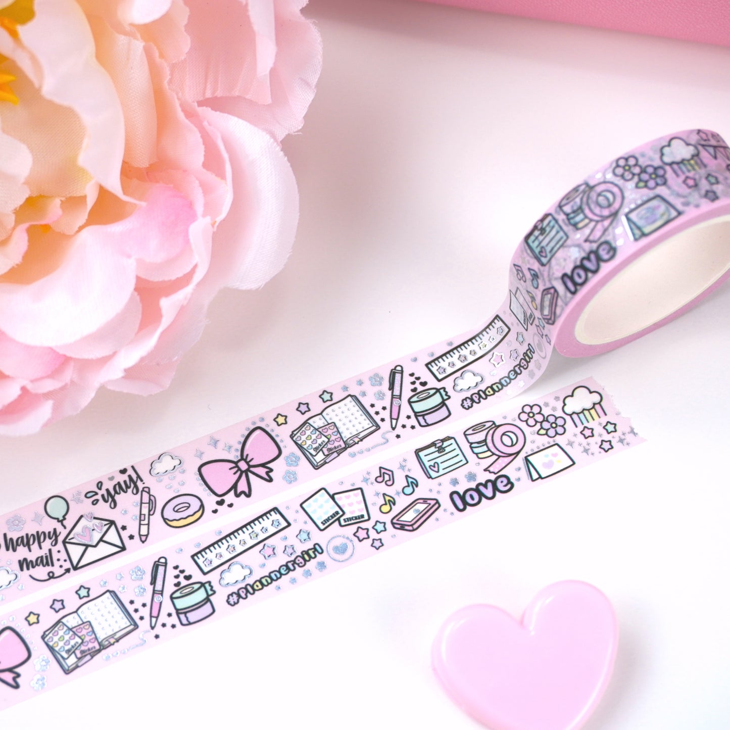 Love Doodles | Holo foil | 15mm washi tape