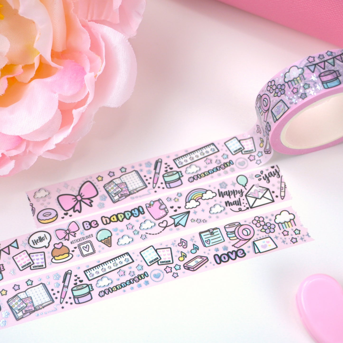 Love Doodles | Holo foil | 15mm washi tape