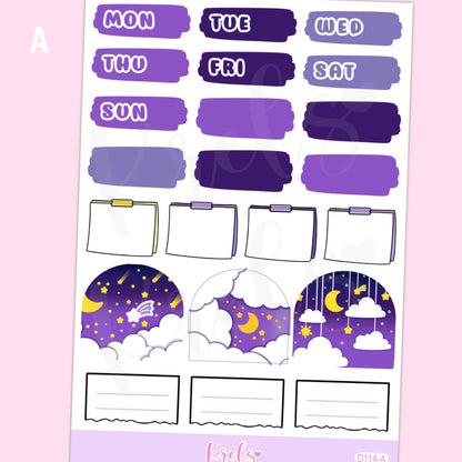 D114 | Twinkle twinkle -Midnight | Journaling Sticker
