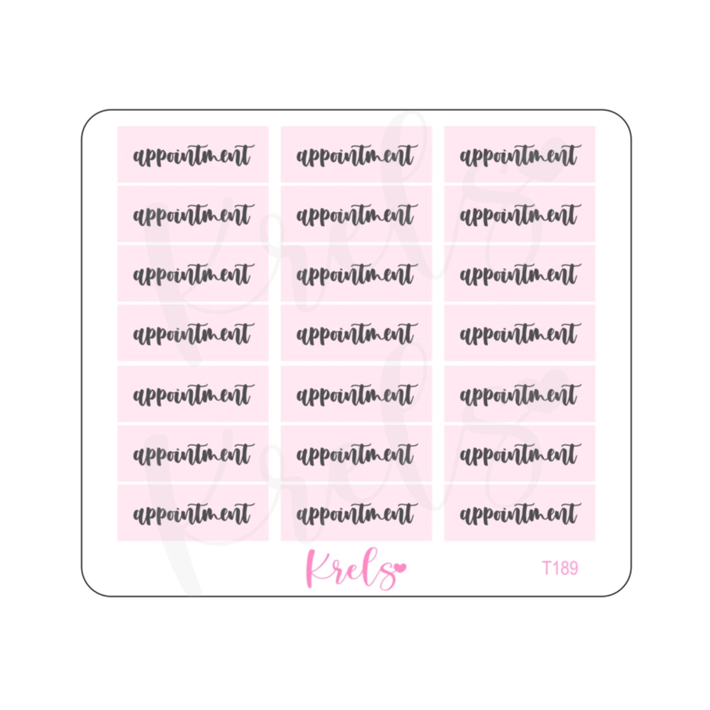 Appointment | Pink minimal sticker | T189