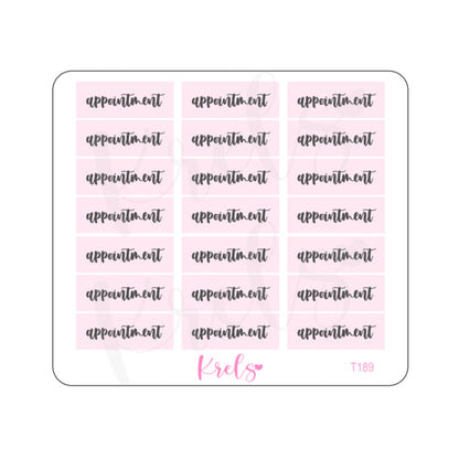 Appointment | Pink minimal sticker | T189