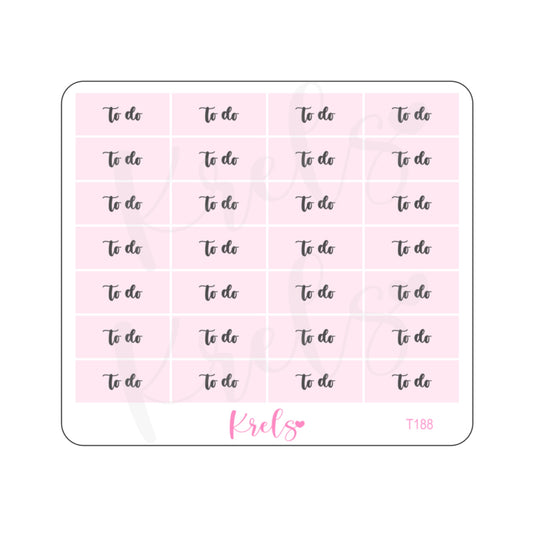 To do | Pink minimal sticker | T188