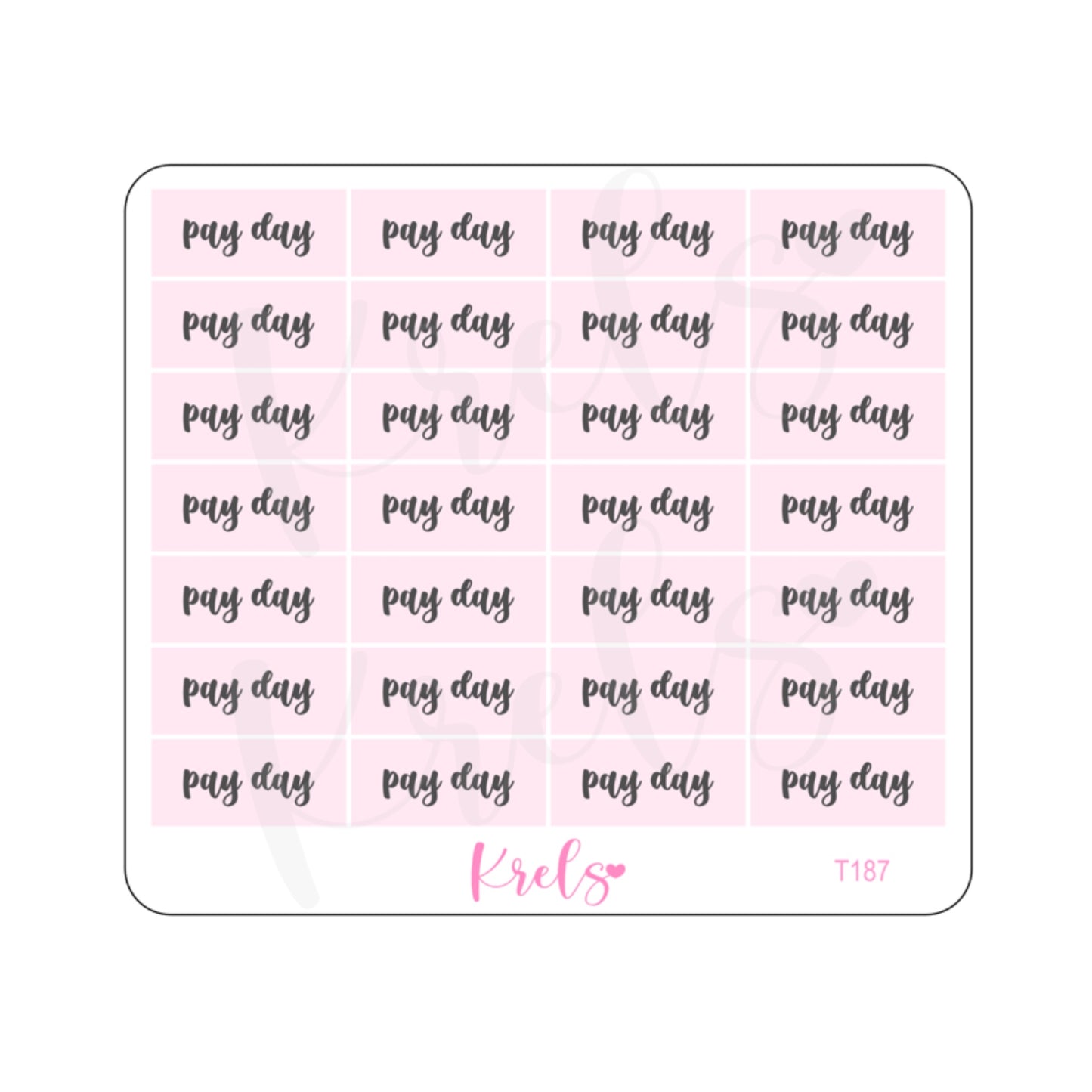 Pay day | Pink minimal sticker | T187