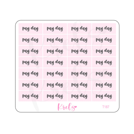 Pay day | Pink minimal sticker | T187