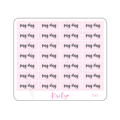 Pay day | Pink minimal sticker | T187