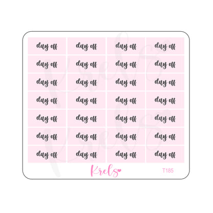 Day off | Pink minimal sticker | T185