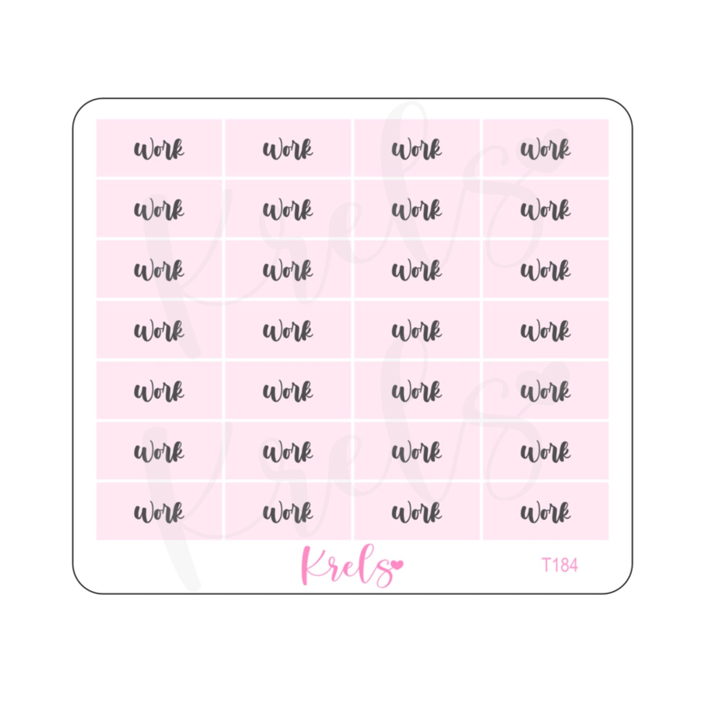 Work | Pink minimal sticker | T184