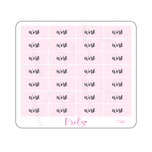 Work | Pink minimal sticker | T184