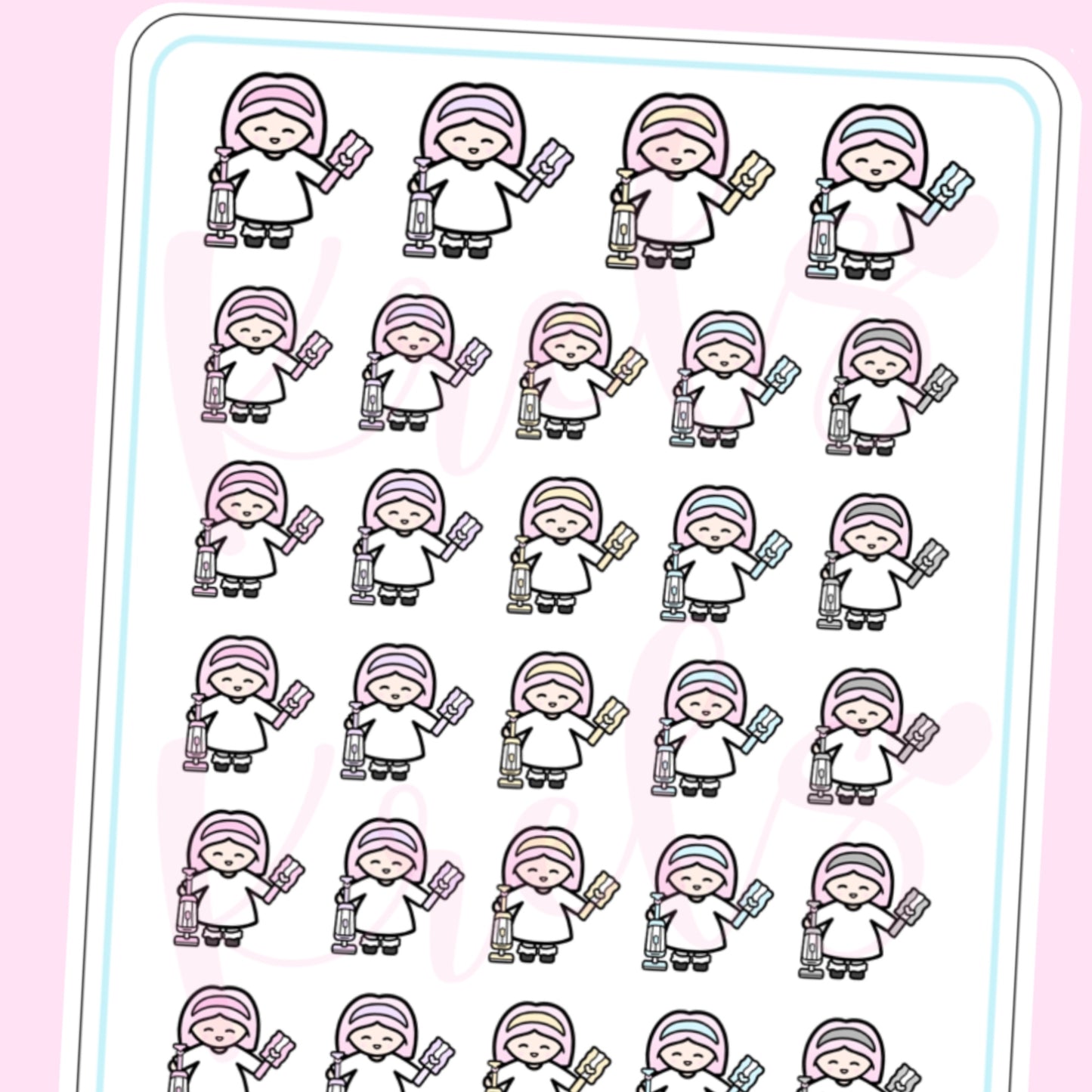 Cleaning Time - Little K Stickers | HK166