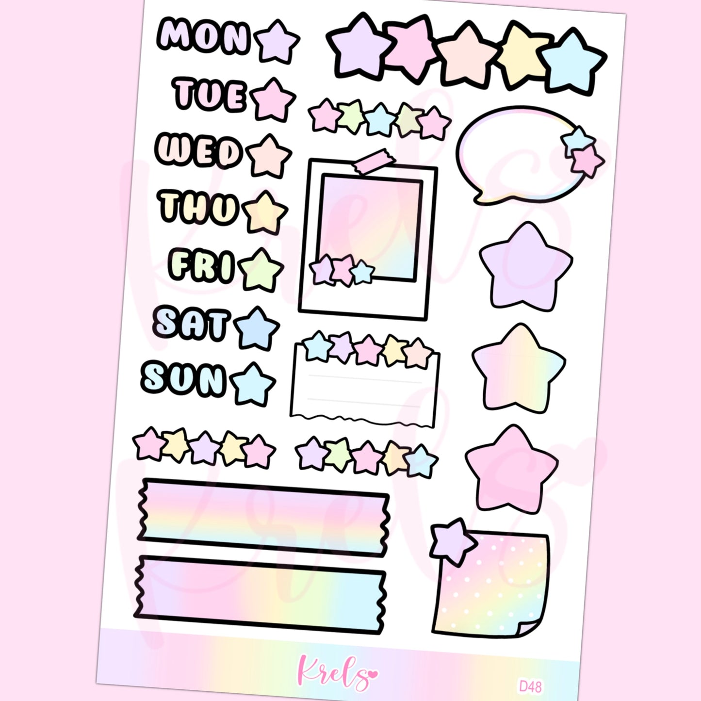 Star Pastel Bujo Sticker | D48