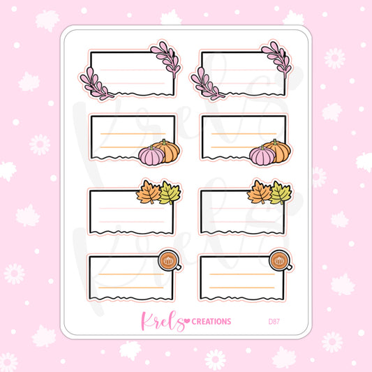 Torn note sticker | FALL THEME 🍁| D87