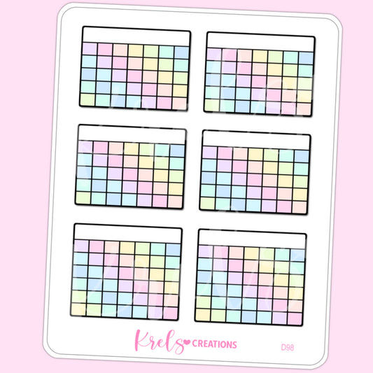 Monthly Tracker | Pastel | D98