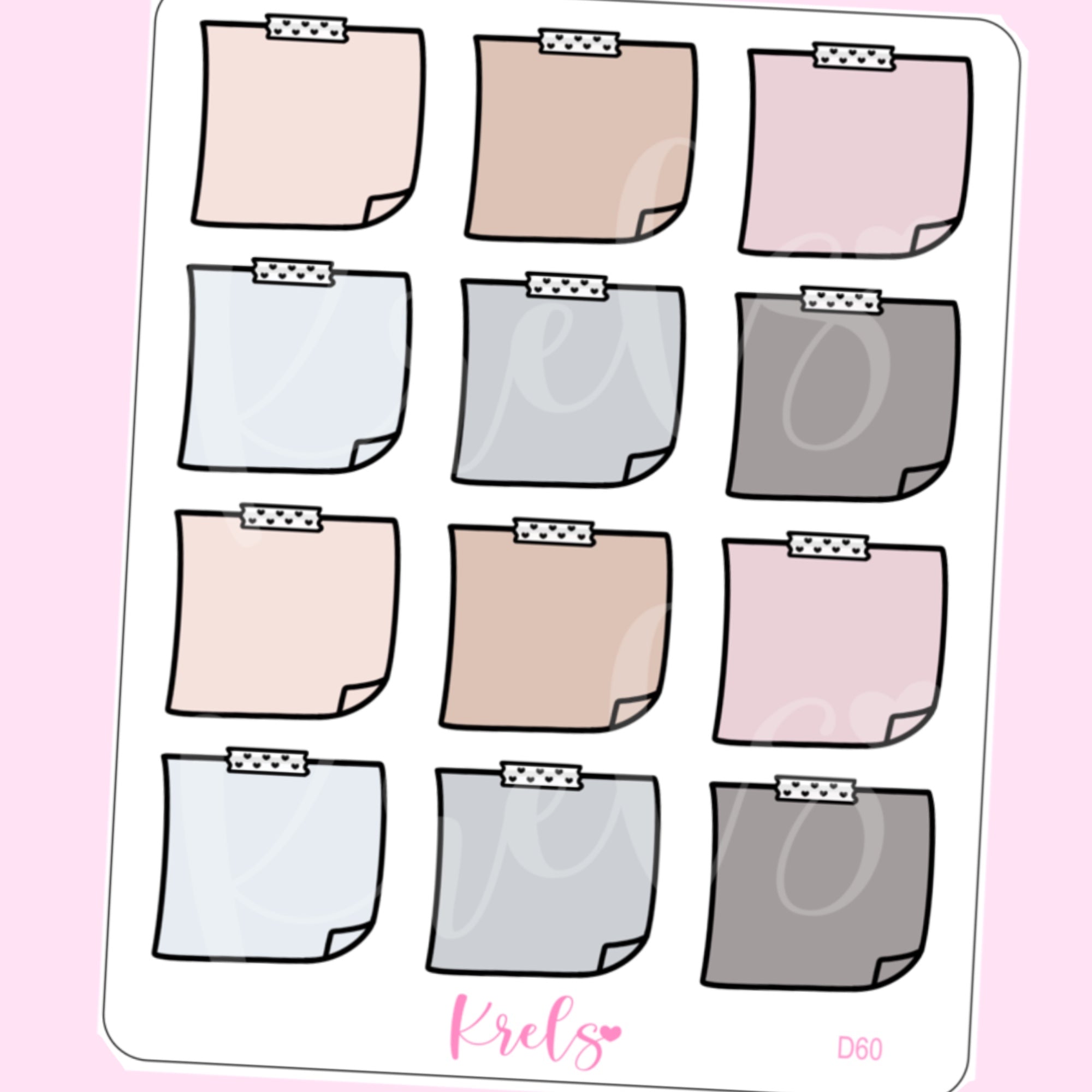 Sticky Note Small Sticker Mini Sticky Note Sticker | D60 – Krels Creations
