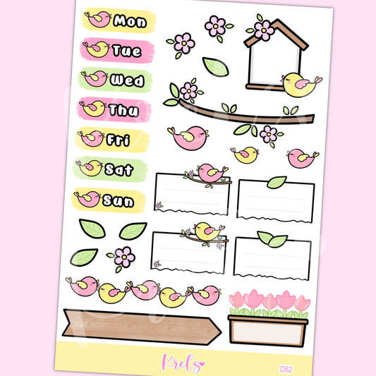 Spring Bird Journal Sticker | D62