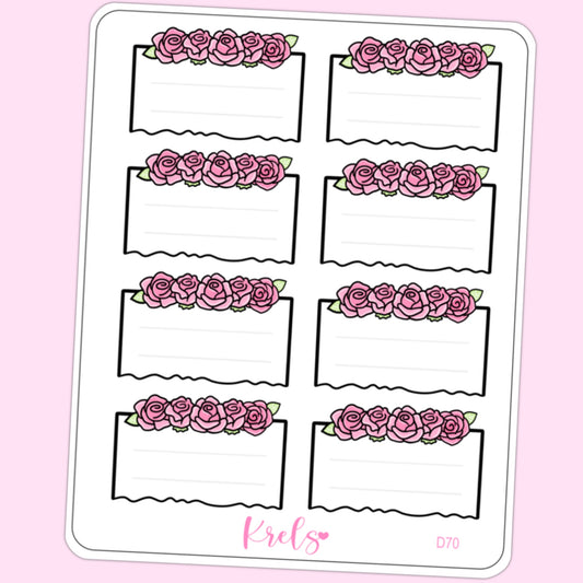 Rose teared note sticker | D70