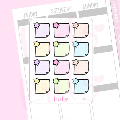Star Sticky Note Sticker | D51
