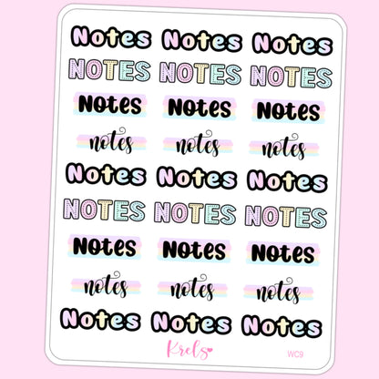 WC9 | NOTES