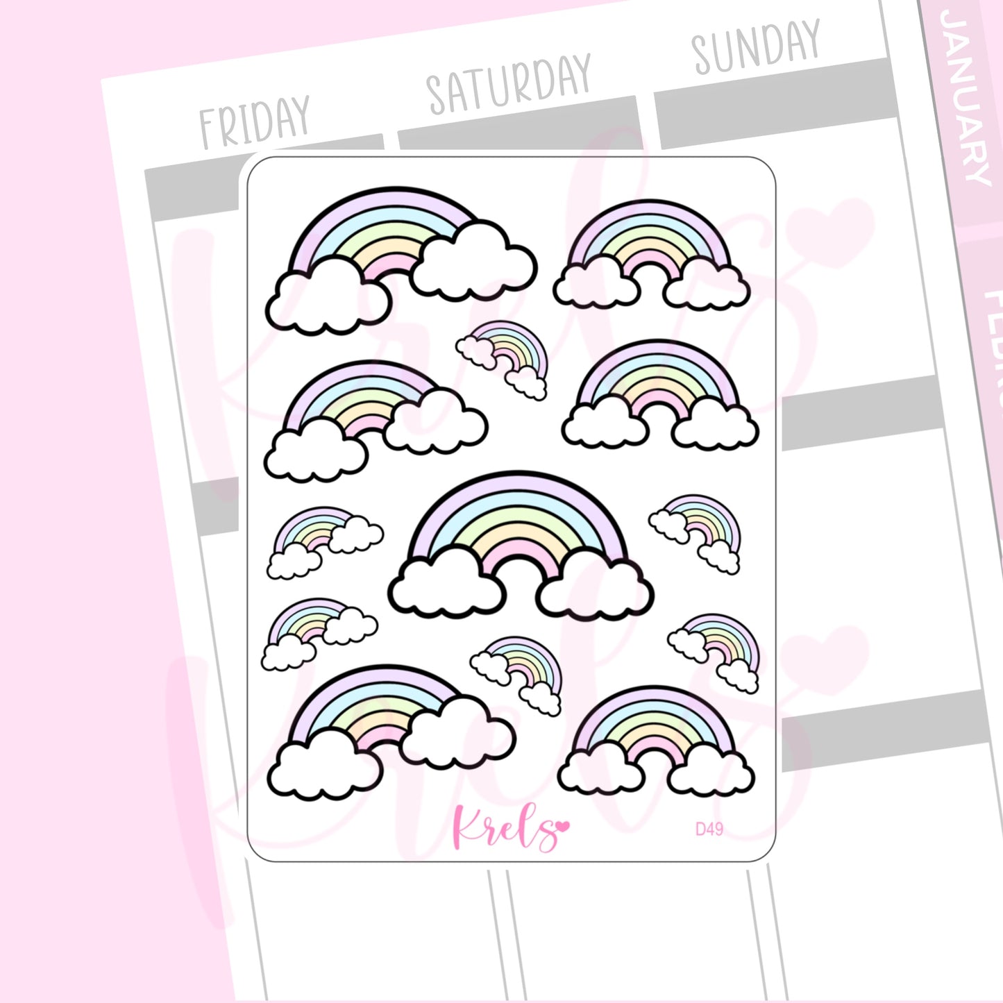 Rainbow Deco Sticker | D49