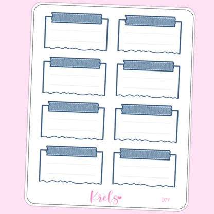 Denim note sticker | D77