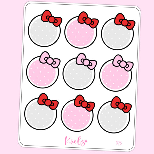 Hello kitty bow round notes | D75