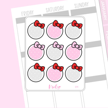 Hello kitty bow round notes | D75