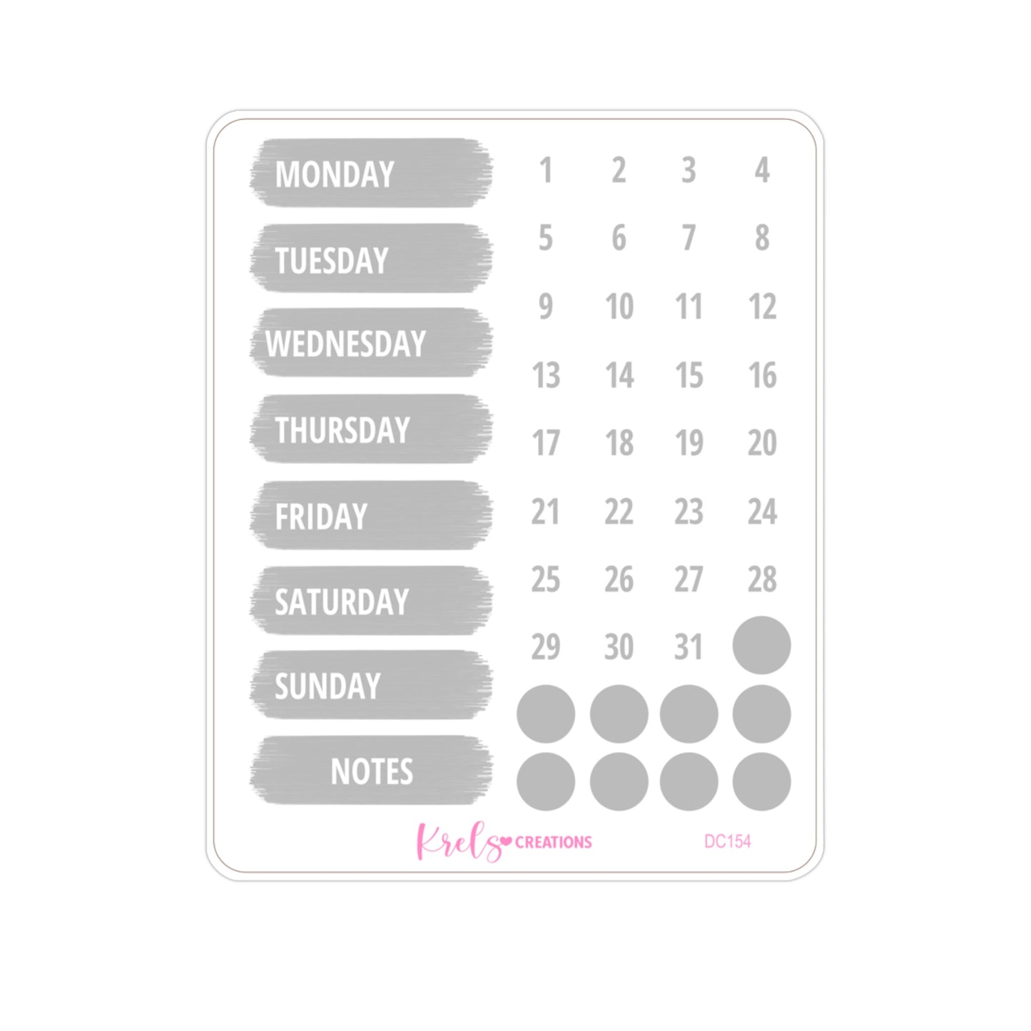DC154 | Weekdays and date dots