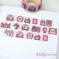 Home Sweet Home - Pink | Silver foil | 15mm washi tape