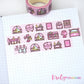 Home Sweet Home - Pink | Silver foil | 15mm washi tape