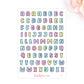 Letters sticker | Bright Pastel  | D124