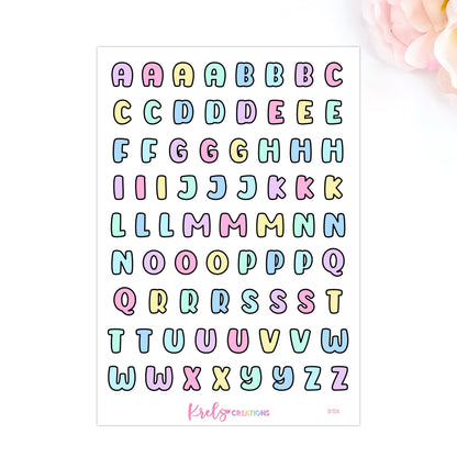 Letters sticker | Bright Pastel  | D124