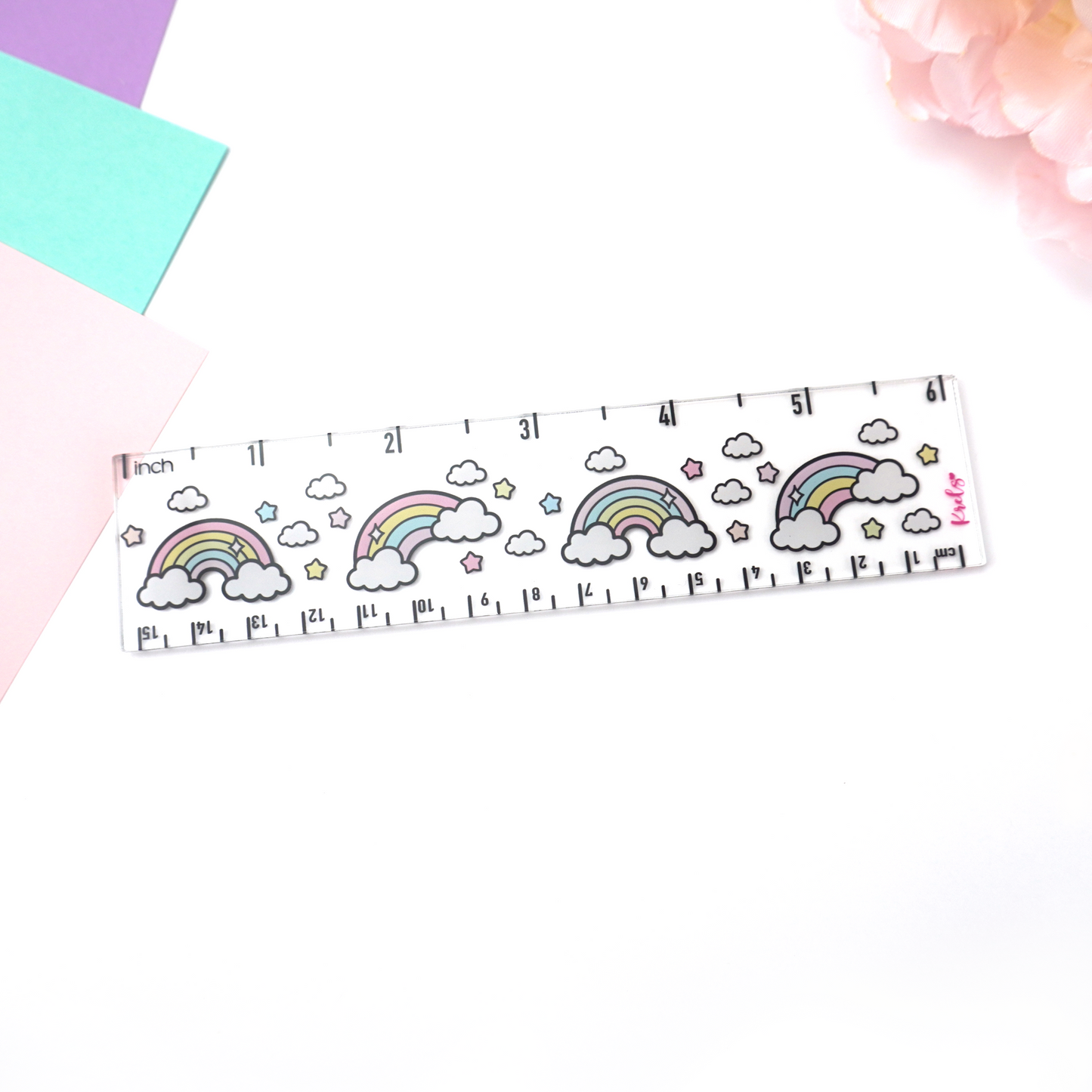 Rainbow Acrylic Ruler 6"