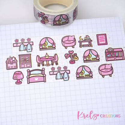 Home Sweet Home - White | Silver foil | 15mm washi tape