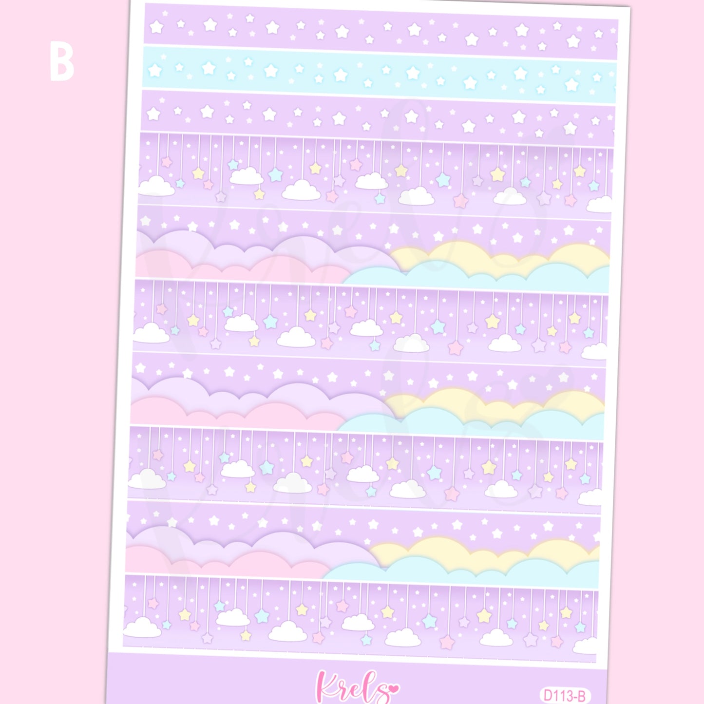 D113 | Twinkle twinkle -Pastel | Journaling sticker