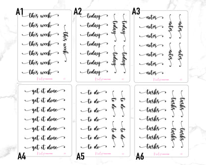 Glyphs Script / Special font | White Sticker Paper