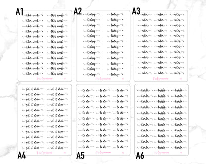 Glyphs Script / Special font | White Sticker Paper