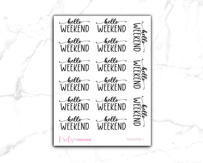 HELLO WEEKEND | Script Planner Sticker