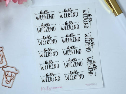 HELLO WEEKEND | Script Planner Sticker